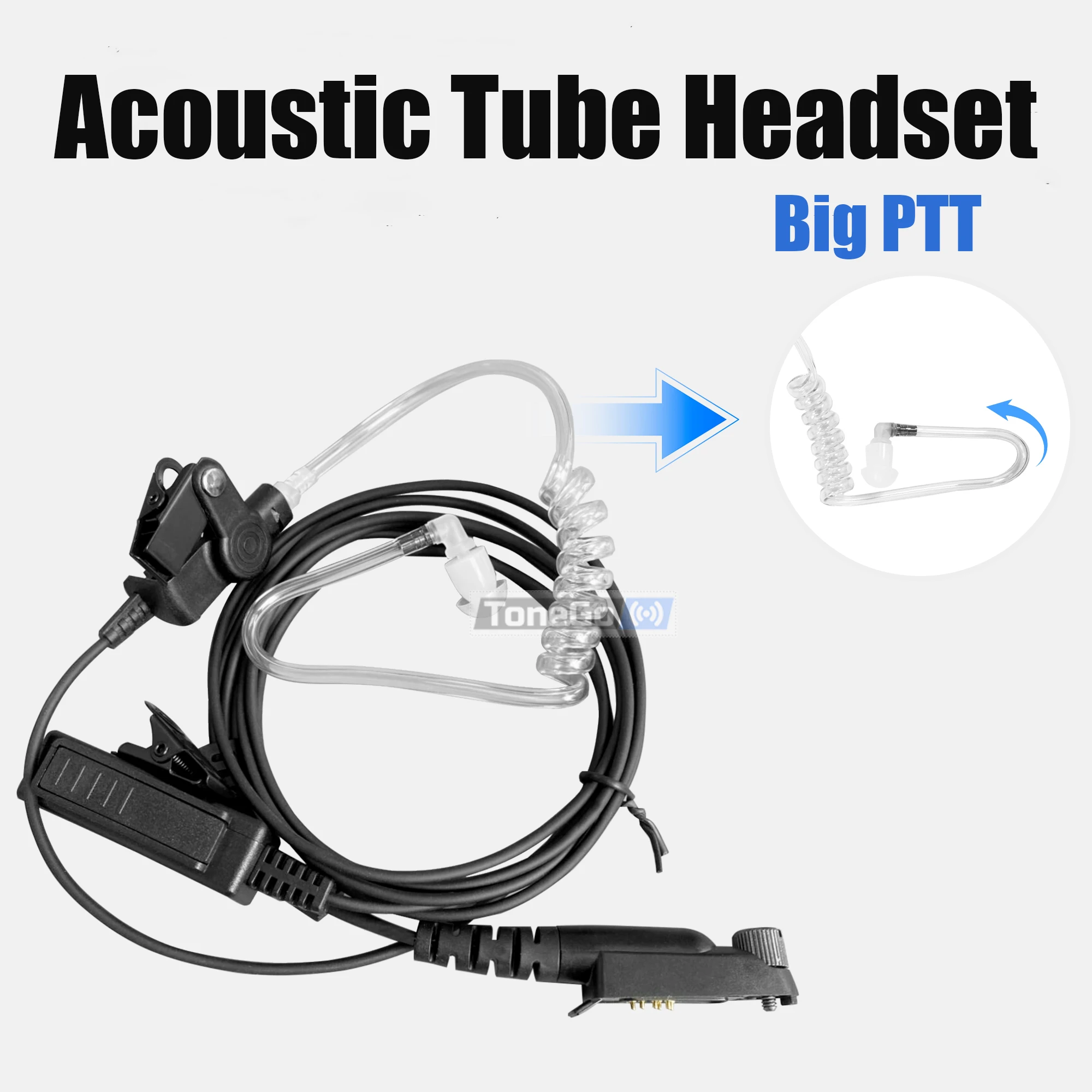 iradio UV-98 Plus Headset GP328 Plus Acoustic Tube Headset Big PTT Earphone Mic For RT-880 GP344 GP388 GP644 PTX700 Plus Radio