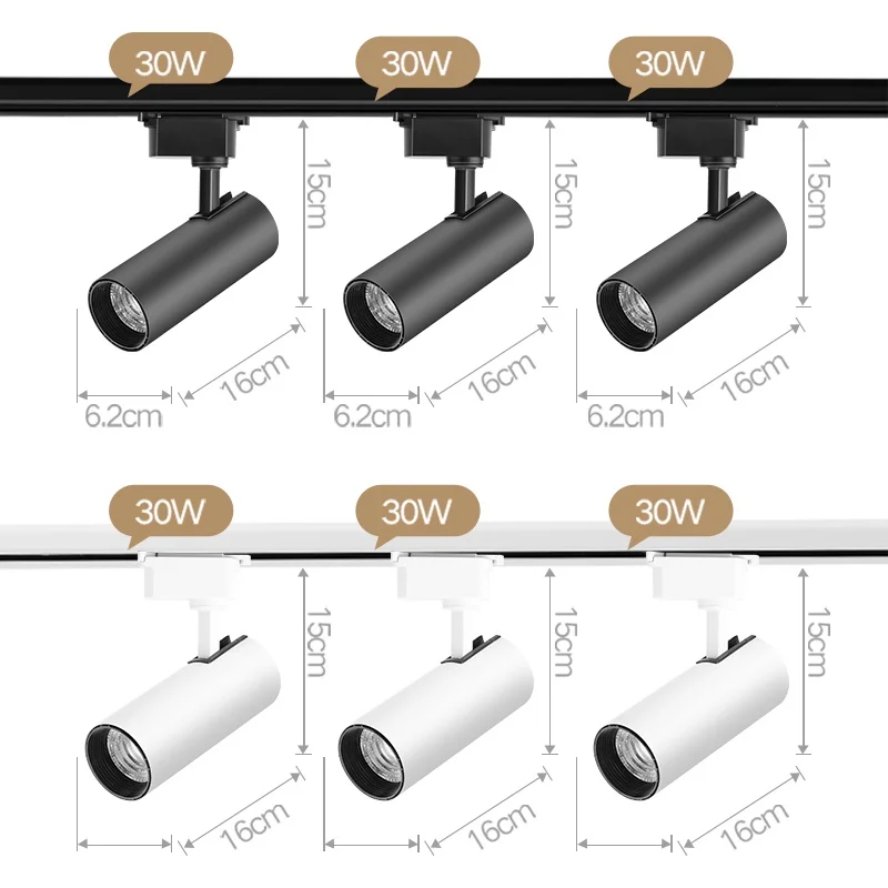 LED Track Light 30W  Set Track Lamp Rail Lighting for Home Spotlight Indoor Living Room Clothing Shop Store Bedroom Lamp Fixture