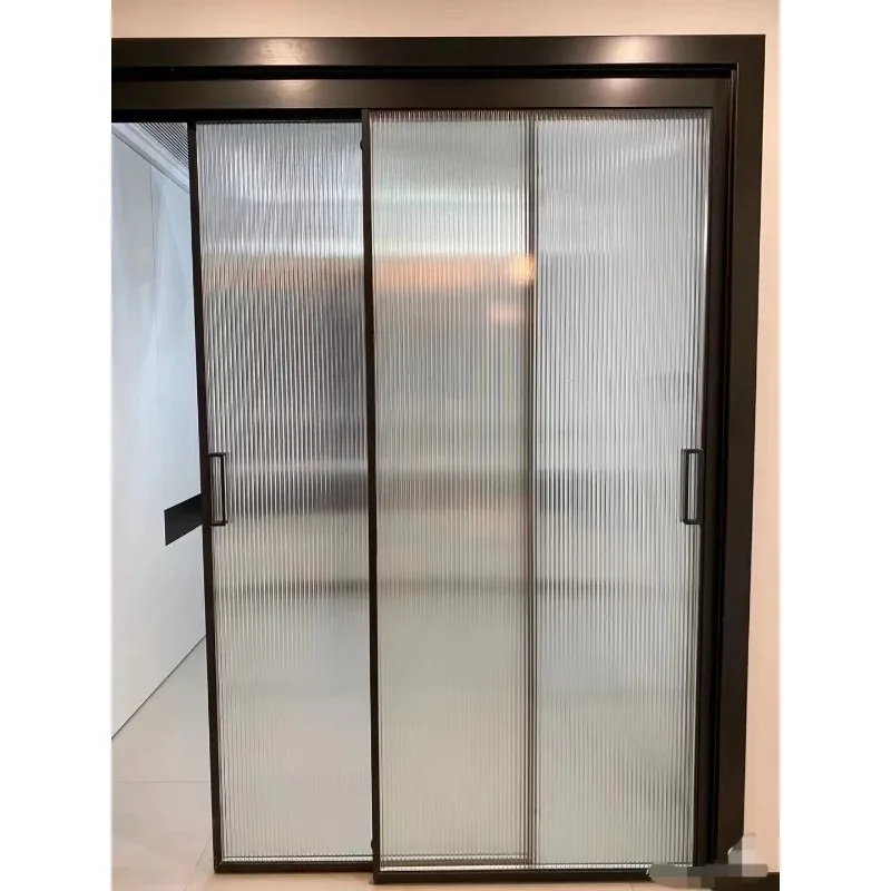 Toilet living room entrance Changhong glass ultra-white corrugated wave art embossed glass cabinet door striped screen glass