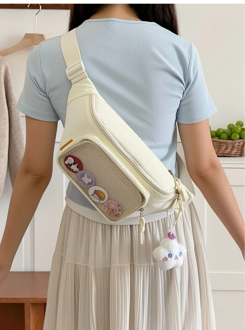 Neue süße Anime Ita Bag – Stylische Damen-Outdoor-Fahrrad-Umhängetasche, transparente Bauchtasche für Mädchen, DIY Comic-Display-Schultertasche – Detail 13
