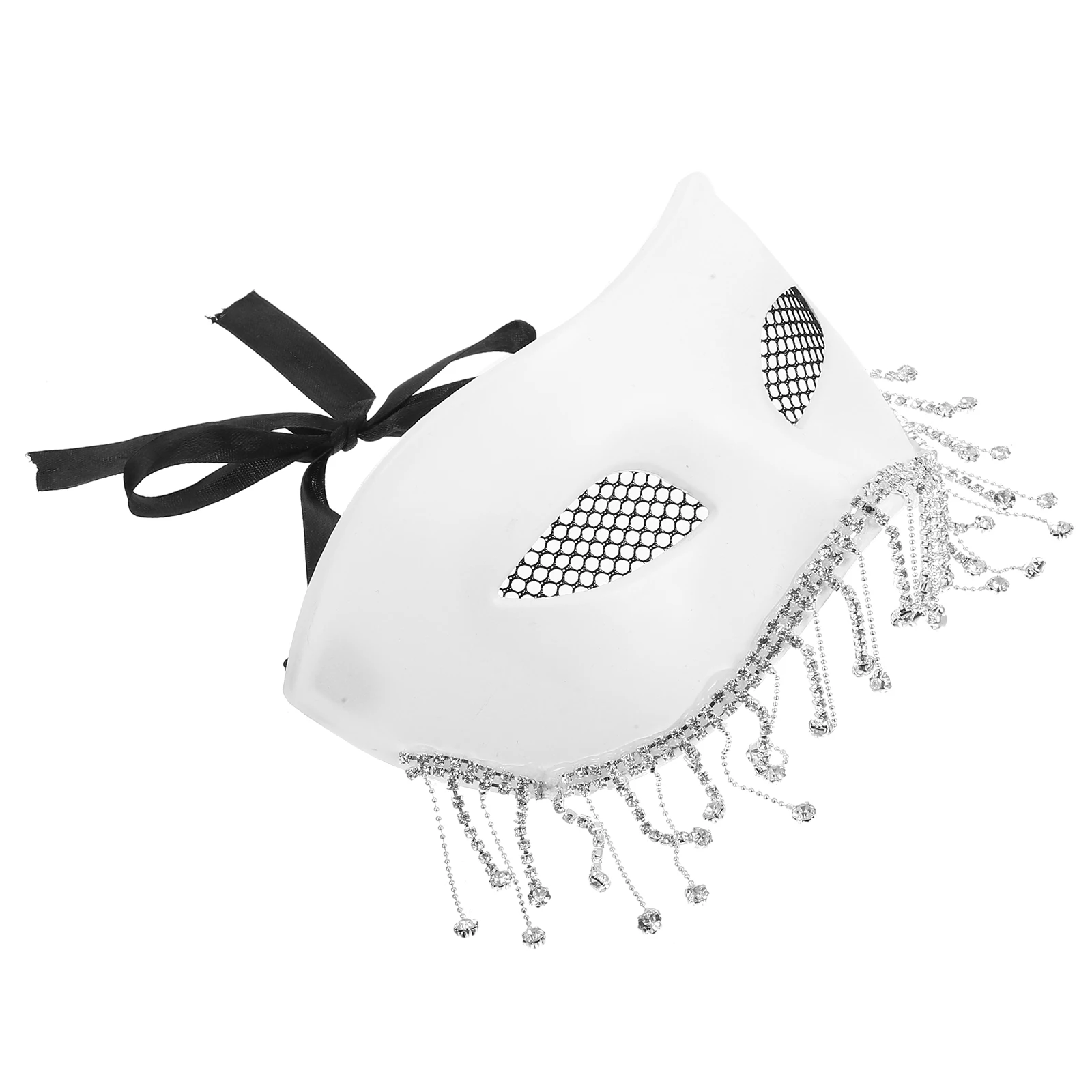 

Rhinestone Masquerade Mask Decorative Face Masks Mardi Gras Party Halfface Blank Stage Performance Halloween Fringe