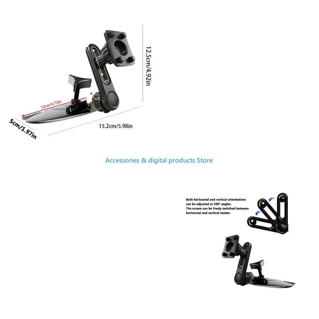 77JD Strong CDs Slot Car Phone Mount With Extendable Arm And Anti Slip Pad For Secure Driving Easy Installation Bracket Stand