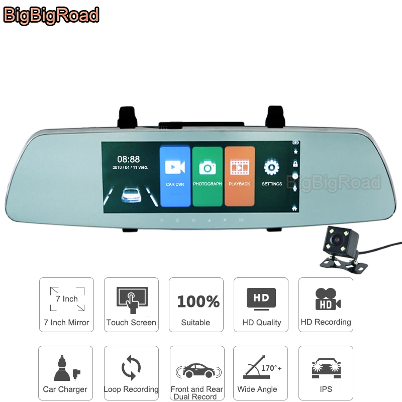 

For Audi Q3 Q5 Q7 A1 A7 A8 S3 S4 S6 S8 RS3 RS4 RS5 RS6 RS7 TT S6 S7 Q8 R8 Car DVR 7 Inch Rearview Mirror Video Recorder Dash Cam