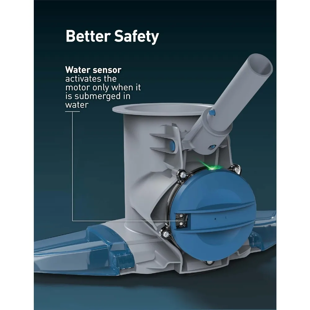 Oplaadbare heavy-duty zwembadbladstofzuiger, 62 GPM krachtige zuigkracht, standaard en fijne extra grote filterzakken, commerciële krachtstofzuiger