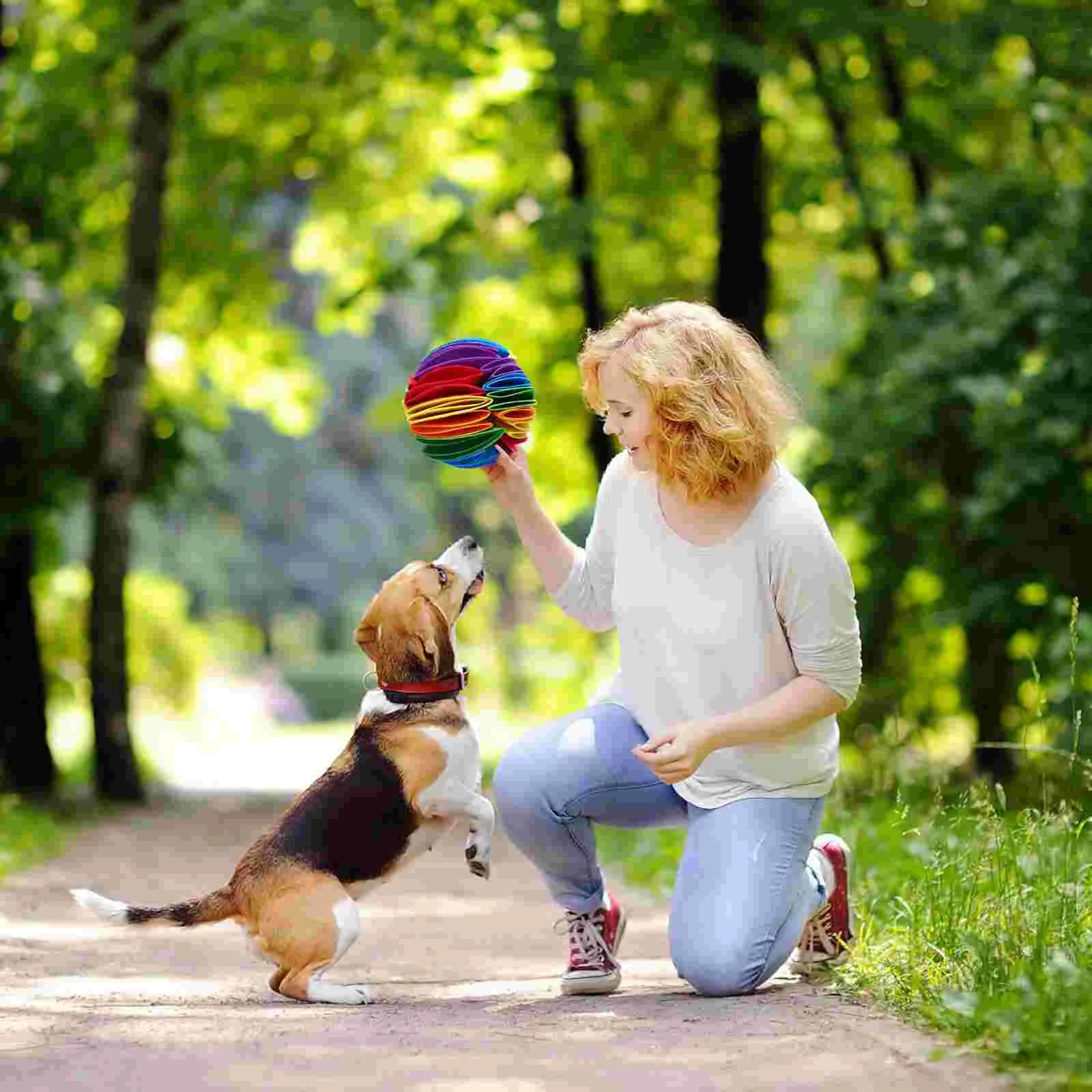 Dog Sniffing Ball Puzzle Toys Snuffle Mat Interactive Olfactory Bulb Treat Dispenser Felt Cloth Games for Dogs Keep Them Busy