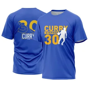 Quạt NBA quần áo ngắn tay áo tay áo, Star Stephen Curry Stamp, Extragranders, Ts sấy nhanh, đồ thể thao thông thường 12 Áo sơ mi NBA bán hàng chính - №2