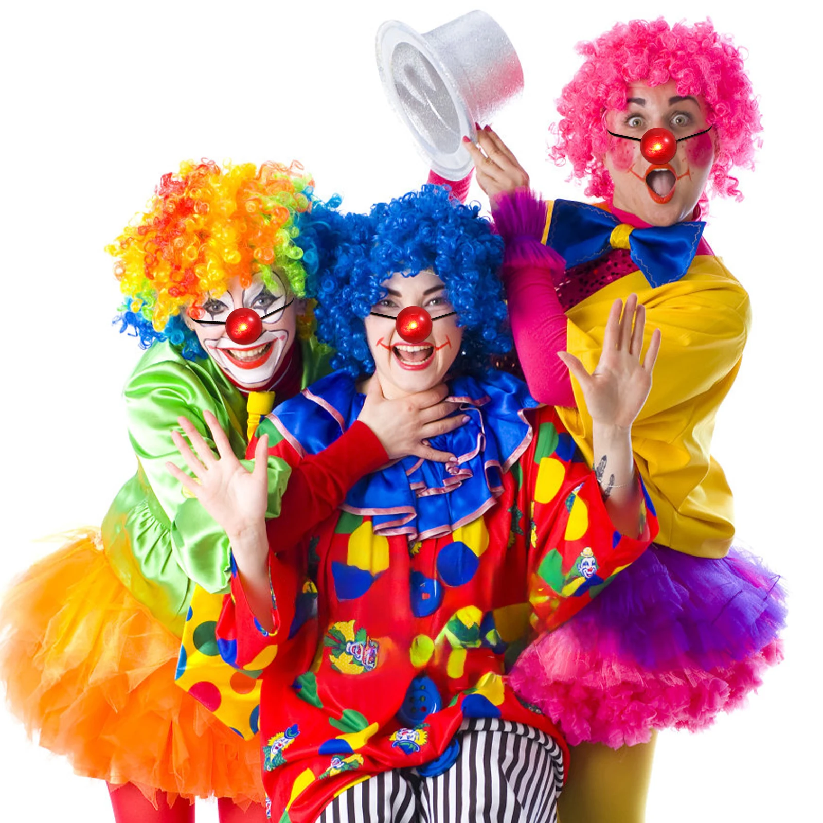 Glowing Clown Costume Circus Theme Party Decorations Favors Elasticity Halloween