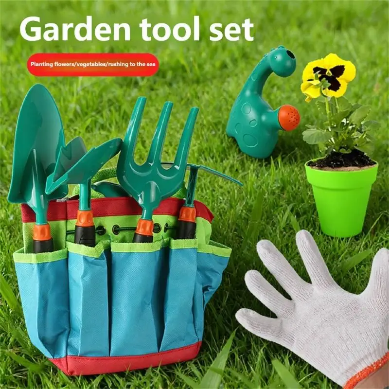 Educational Toddler Garden Tool Set with Shovel Rake Gardening Set for Kids Pretend Play and Learning Activity Fun A2UB