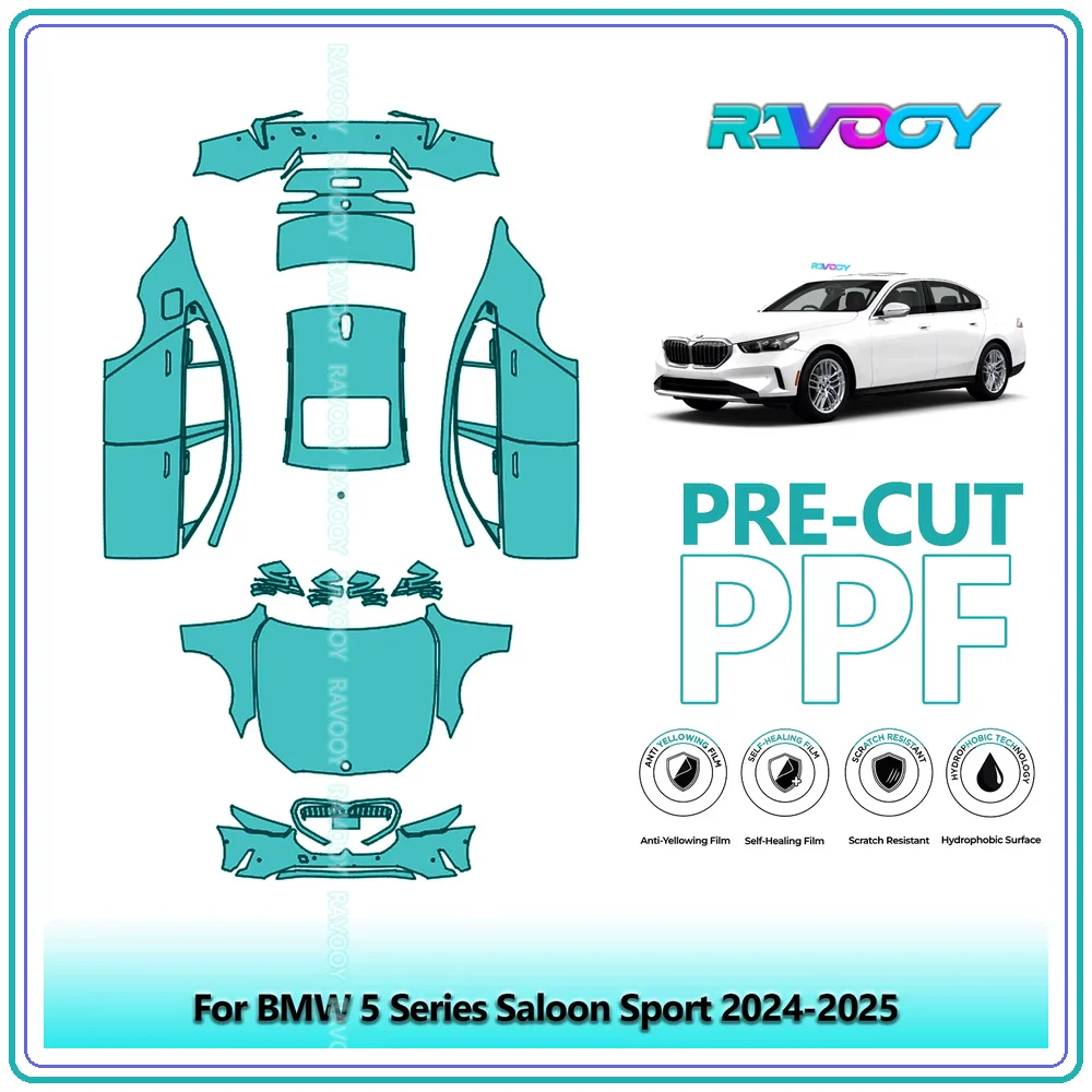 For BMW 5 Series Saloon Sport 2024-2026 8.5Mil Precut TPU Paint Protection Film PPF Full Body Kit Clear Bra Stone Guard EU UK