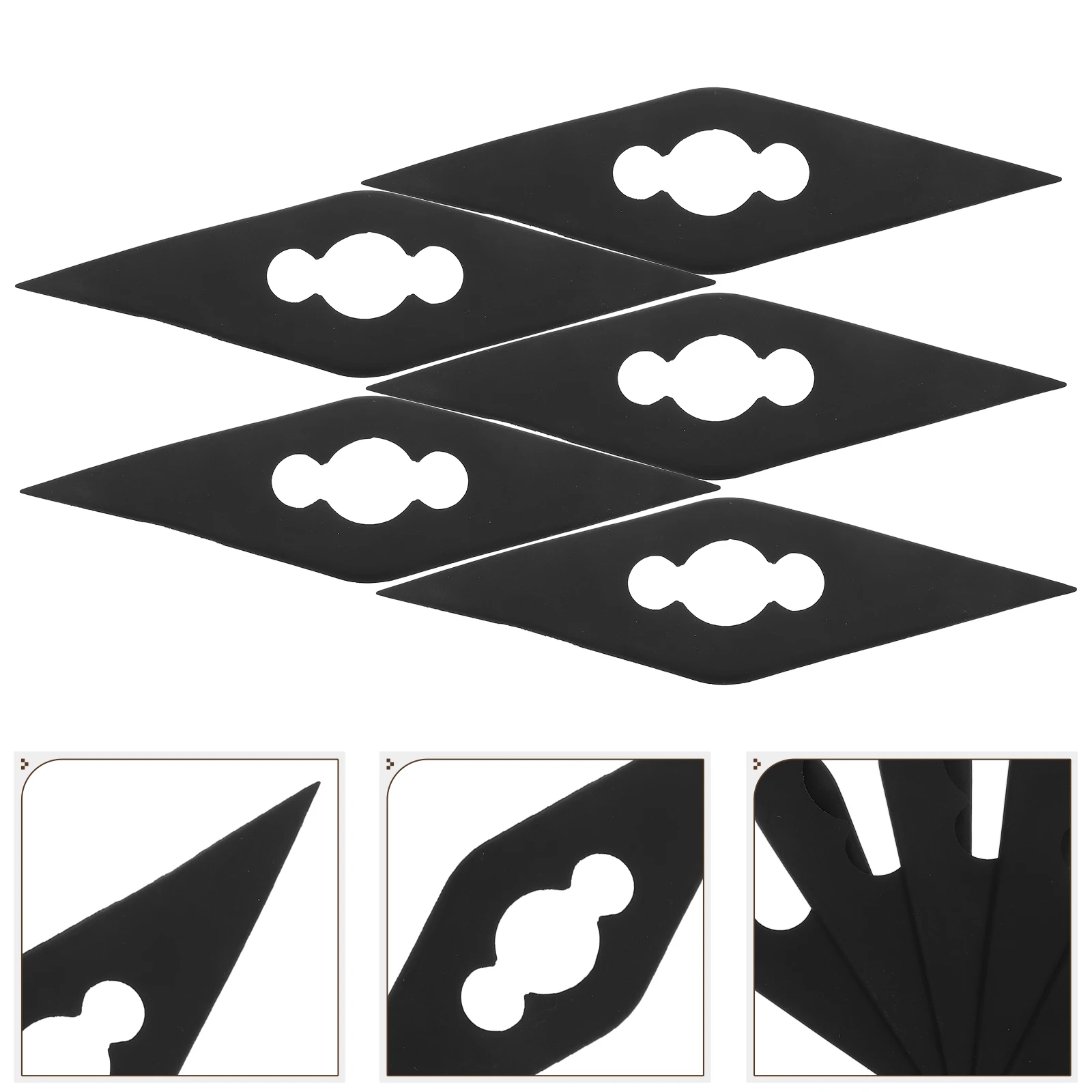 

5pcs Hulusi Anti- Cucurbit Flute Protective Mat Shockproof Black Plastic Travel Gear Instrument Drop Mat for Outdoor