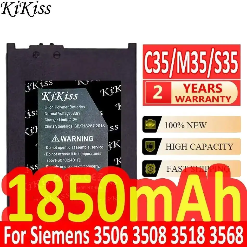 

Аккумулятор KiKiss 1850 мАч для Siemens 3506, 3508, 3518, 3568, 3608, C35, C35e, C35i, M35, P35, S35i, S46, S47