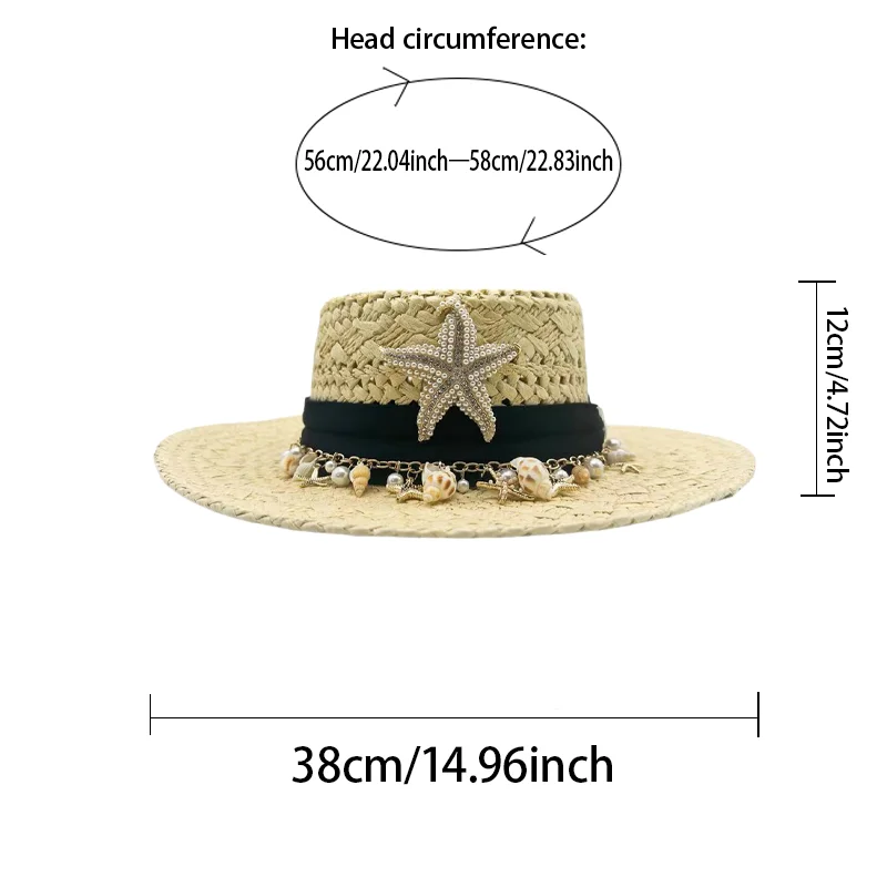 قبعة HongLuan Beach Felt & Fedora Straw Hat حجر الراين للنساء، قبعات واسعة الحواف، إكسسوارات المهرجانات، ديكورات حفلات راعية البقر