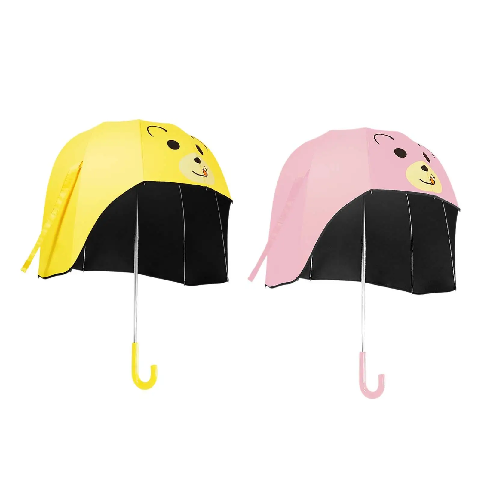 Stick Umbrella Cartoon Creative Strong Kids Umbrella Water Resistant Children Long Handle Umbrella Sun Protection for Rainy Days