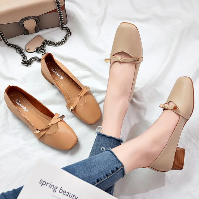 Damskie mieszkania baletowe buty miękka skóra damskie płytkie wsuwane mokasyny Bow-knot Casual płaskie buty dla kobiet Zapatos Mujer D244