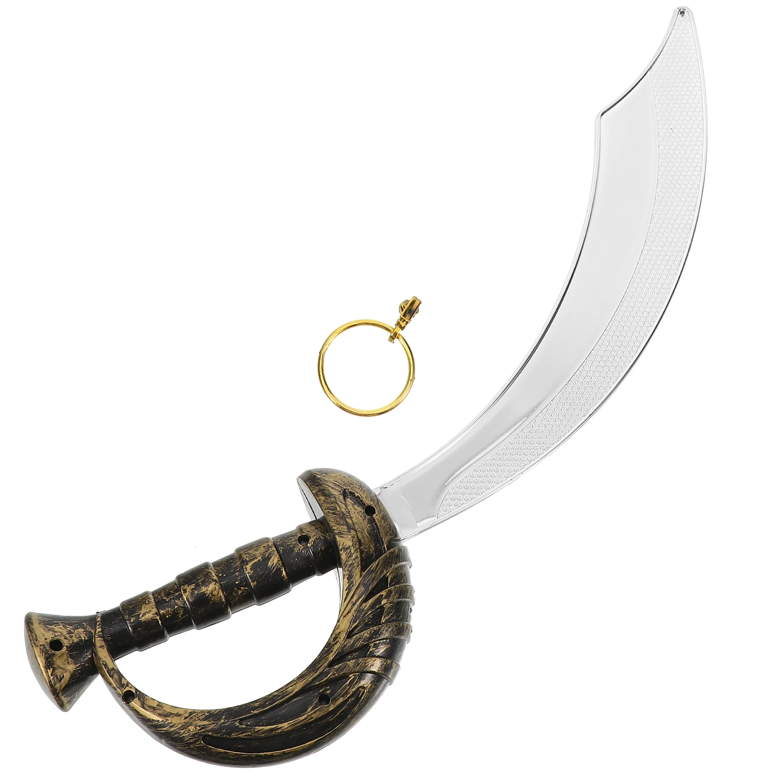 

1 set Pirate Swords Toy Props with Hoop Earrings for Halloween Cosplay Party Accessories Plastic Sword Ideal for Masquerade