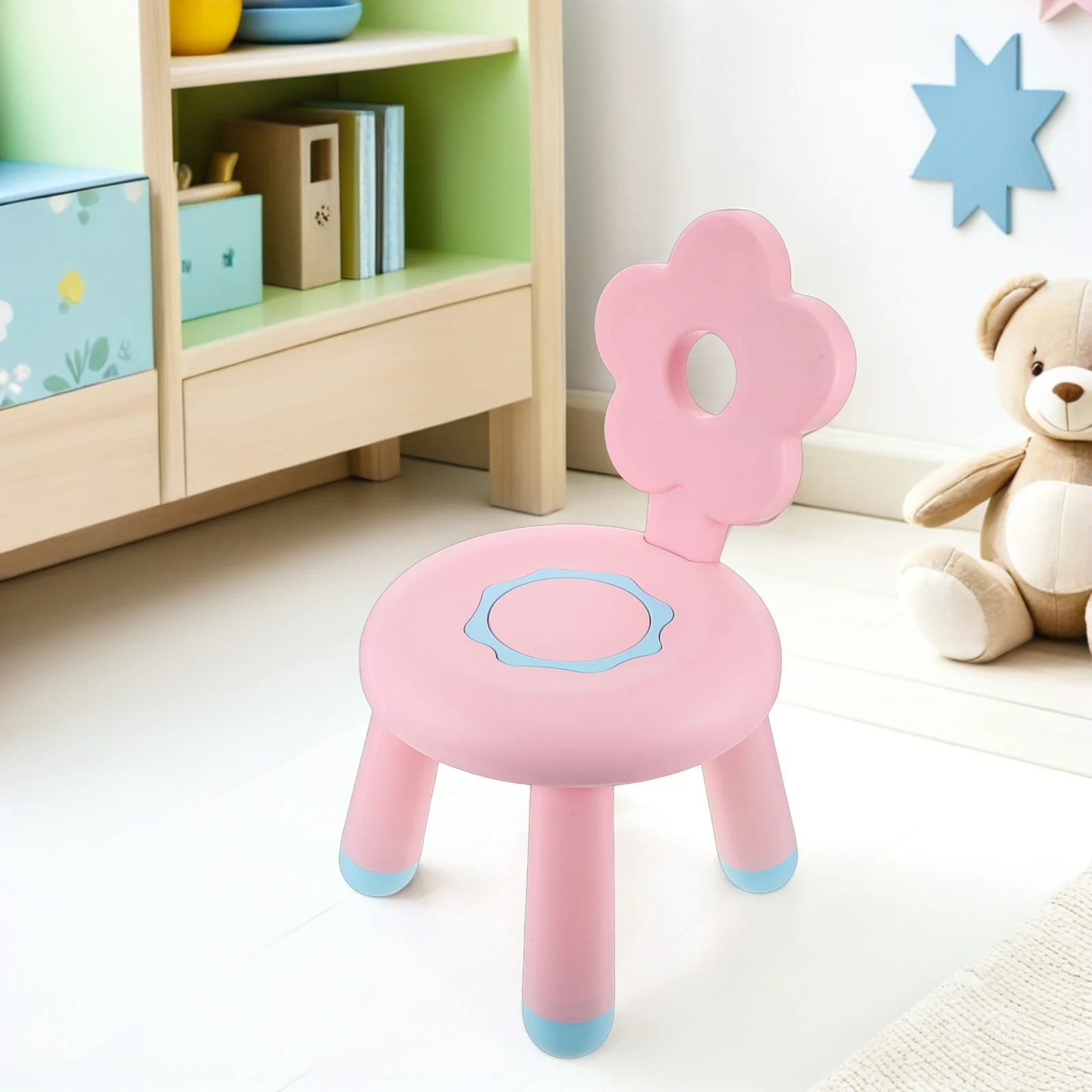

Plastic Stool Thickened Bench For Small Step Stool Shoe Changing Chair Bathroom Shower Kitchen Pink