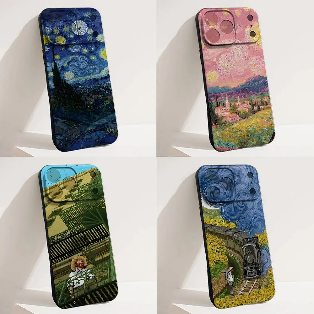 

Vintage Van Gogh Pattern Phone Case For iPhone 17,16,15,14,13,12,11,X,XS,8,7,Pro,Max,Plus,E,SE4,Air,Mini Soft TPU Gift