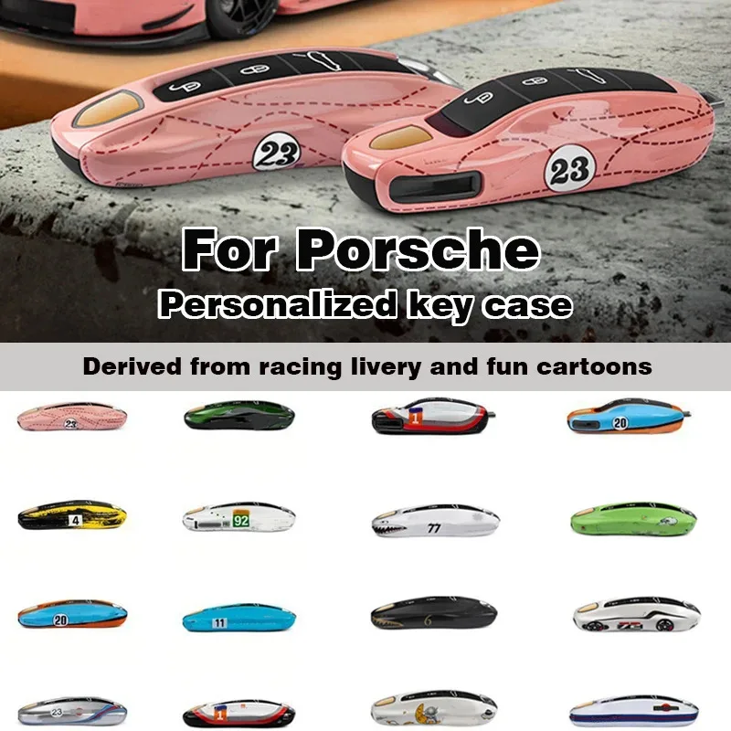Funda protectora para llave de coche, pintada en verde Grello, para Porsche Panamera, Cayenne, Macan, 718, Cayman, Boxster, 911, Taycan 10-25