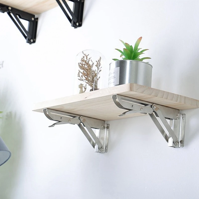 Stainless Steel Folding Angle Bracket Triangle Shelf Heavy Support Adjustable Wall Mounted Stand