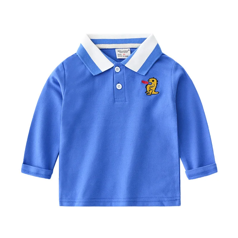 Polo en Coton à Manches sulfpour Bébé Garçon de 1 à 6 Ans, Vêtements à Motif de Dessin Animé, Printemps Automne