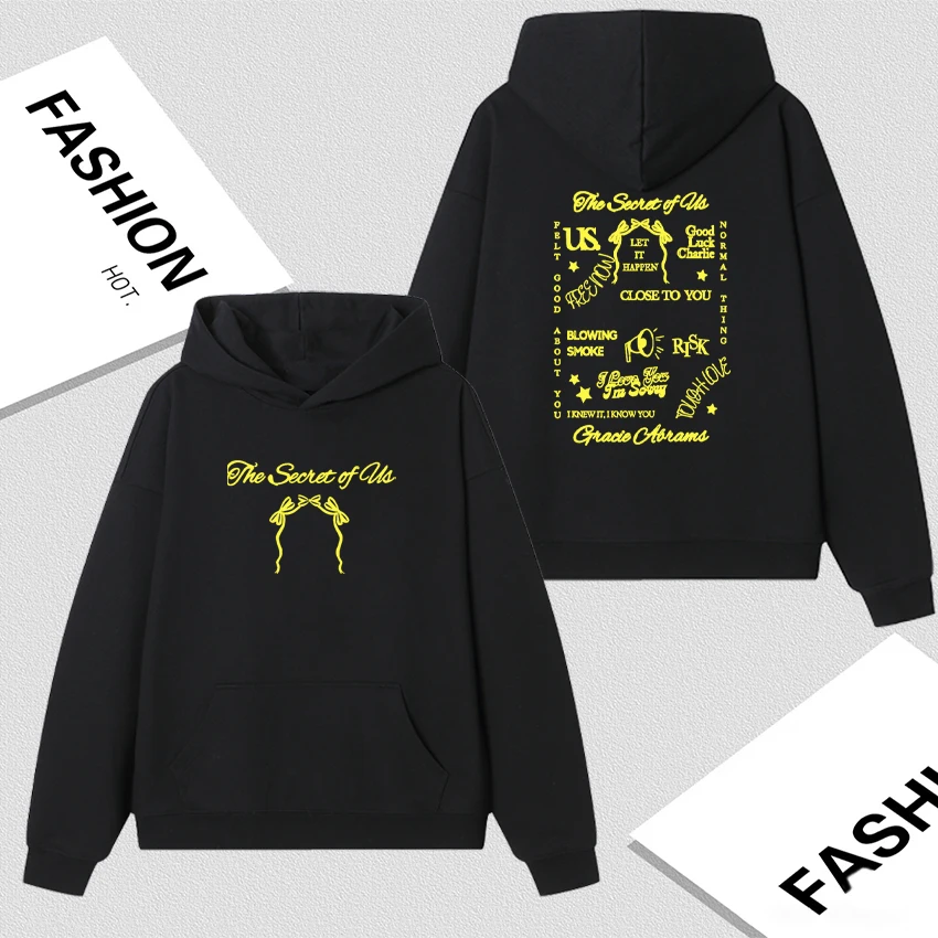 

Retro Gracie Abrams The Secret of Us Tour Casual Hoodie Fashion Bodywarmer Fleece Sweatshirt Men Women Oversize Sportwear Unisex
