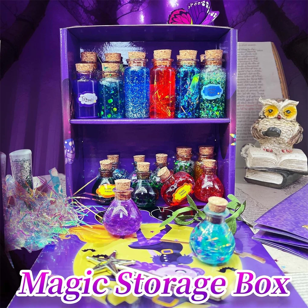 24pcs Fairy Magic pozioni Kit per bambini fai da te 22 bottiglie pozioni magiche giocattolo fatto a mano fai da te per decorazioni natalizie giocattolo artigianale artistico creativo