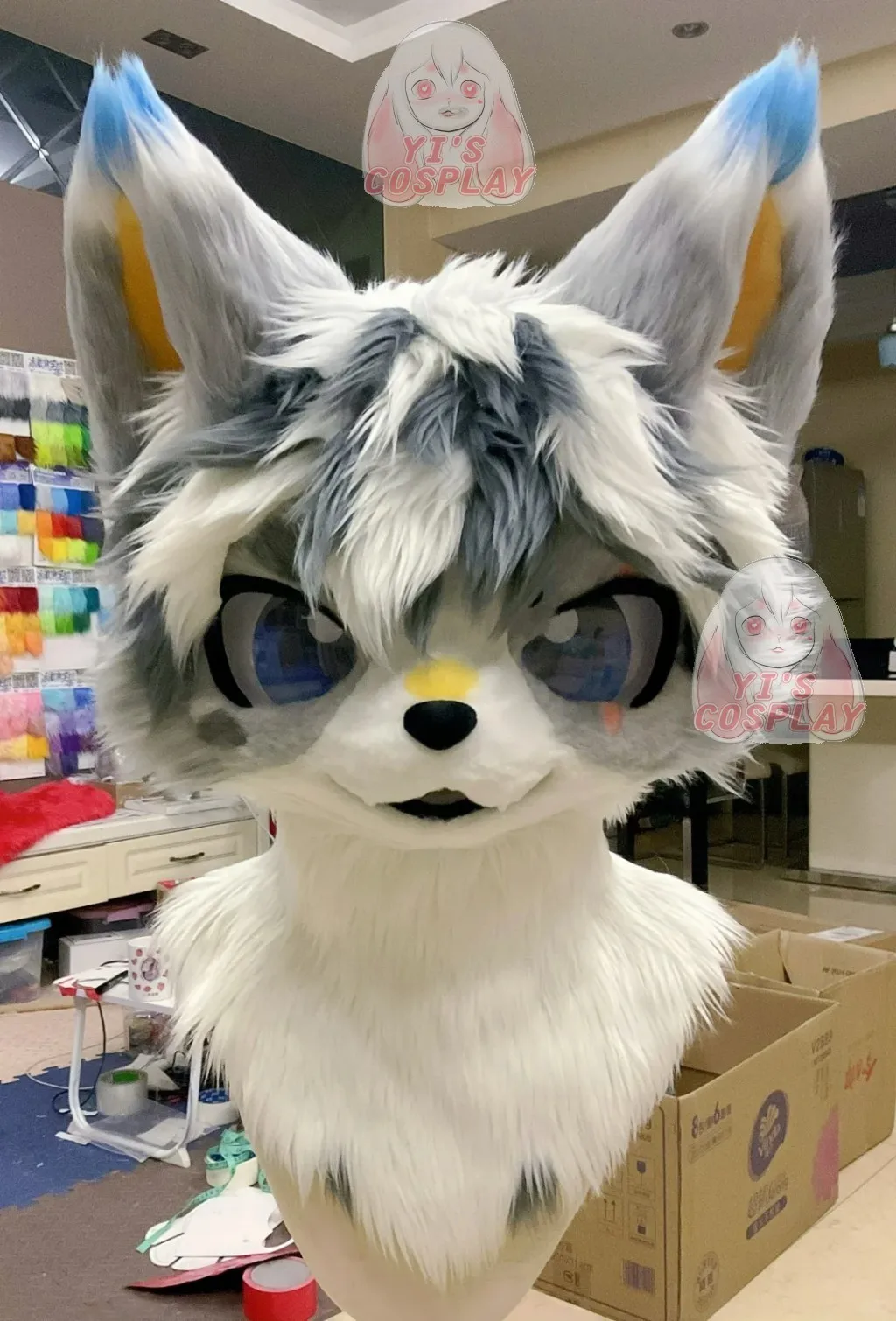 Yis cosplay Custom Furry head Kigurumi Head Cosplay Kemono Fursuit Handmade Headsets Beast Customized Fursuit Kemono Head