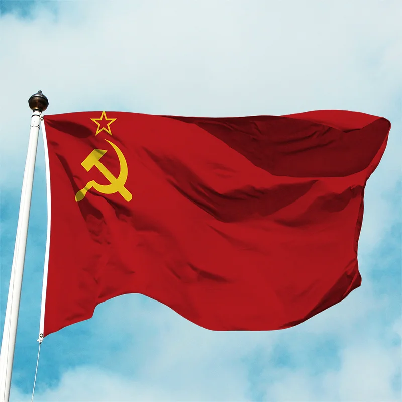 1pc USSR Flag 90*150cm High Quality Polyester National Banner - Vivid Soviet Union Polyester Flag with Grommets, Easy to Hang