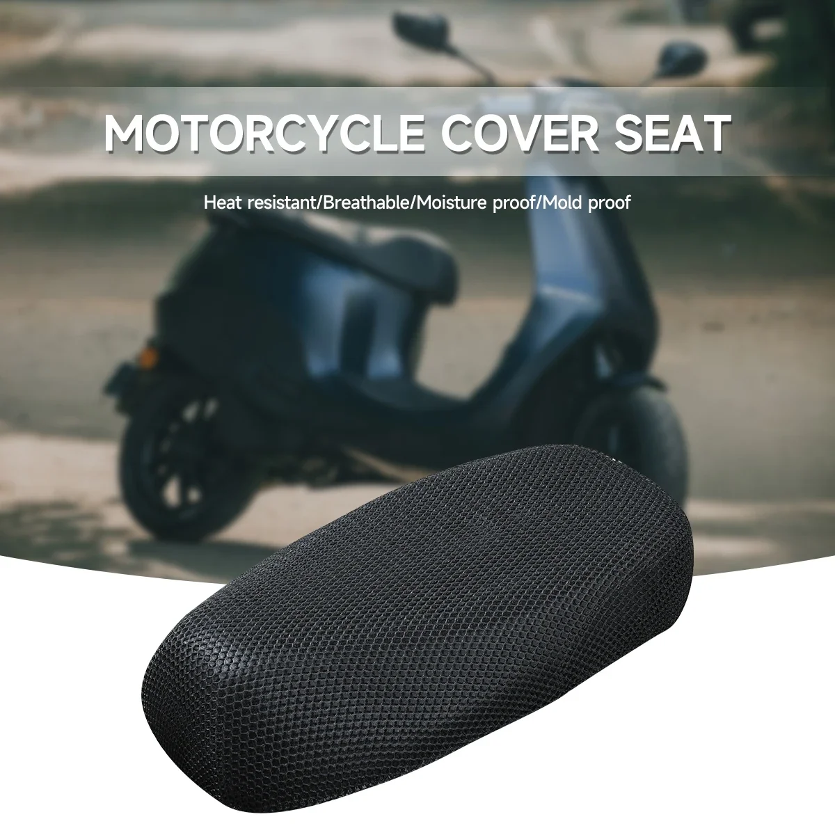 

Motorcycle 3D Mesh Fabric Anti-skid Pad Scooter Seat Electric Bike Cover Sunscreen Summer Breathable Cushion Net Cover Amagi