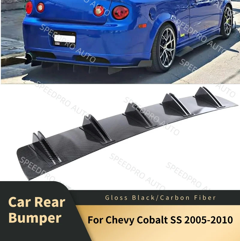 

Задний диффузор, 5 плавцов, бампер в виде акулы, сплиттер, спойлер для Chevy Cobalt SS 2005-2010, комплект кузова автомобиля, аксессуары, углеродное волокно, черный