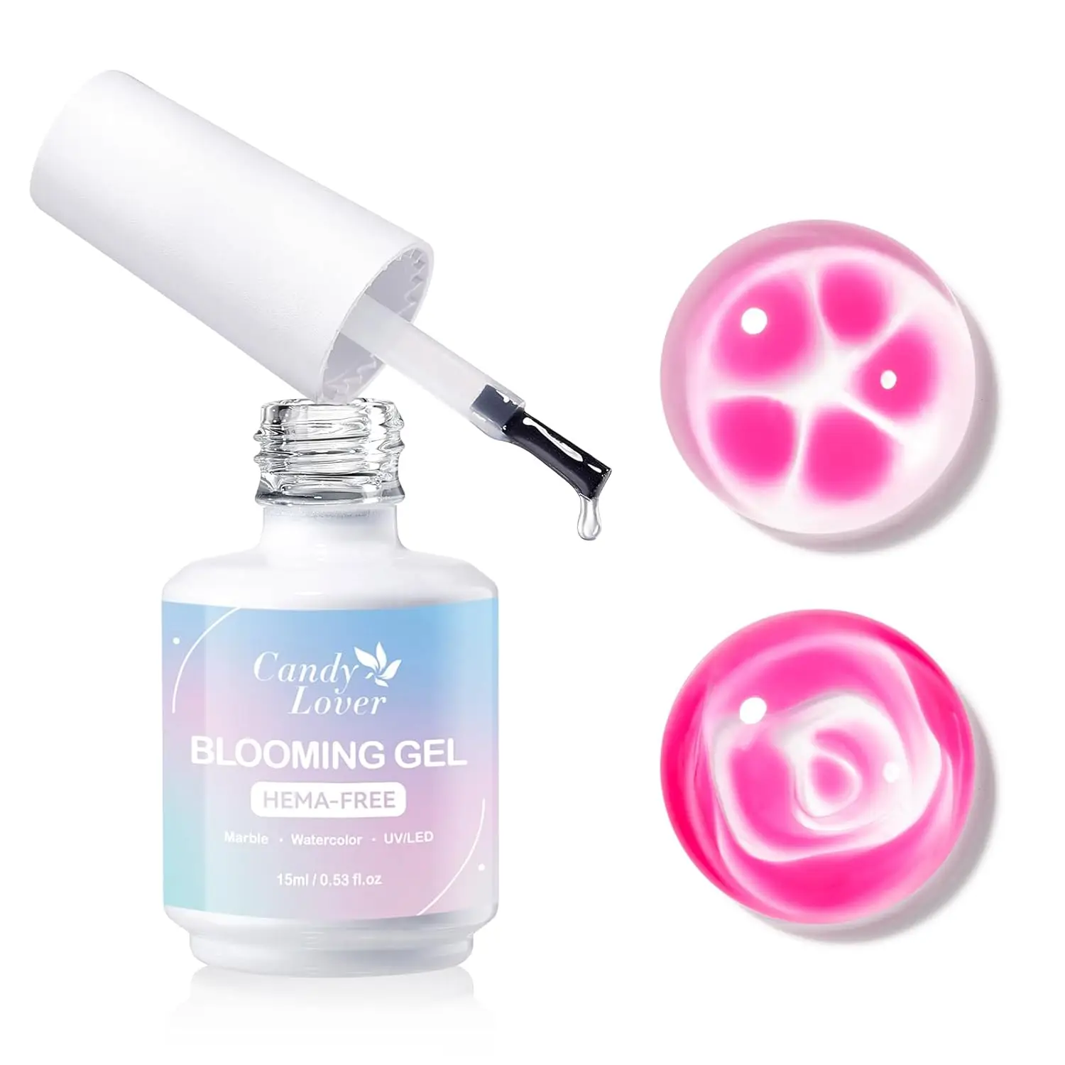 Gellen florescendo gel unha polonês capa superior base gel 15ml pedra de mármore transparente aquarela floral doce uv cura diy suprimentos para unhas