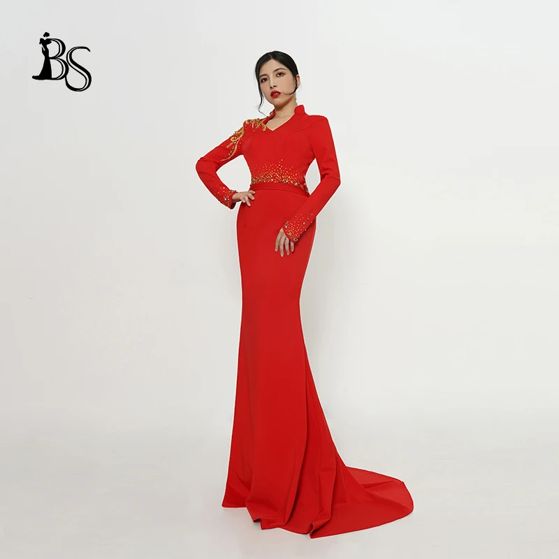 Gala Dress For Women Elegant Evening Dresses Handmade Beaded Sweetheart Collar Celebrity Gown For Party Formal Occasions H833