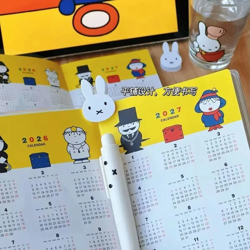 Anime Miffy A6 Planner Notebook Schedule Agenda Journal Habit Tracker Study Plan Record Book Organizer for Student School Notes