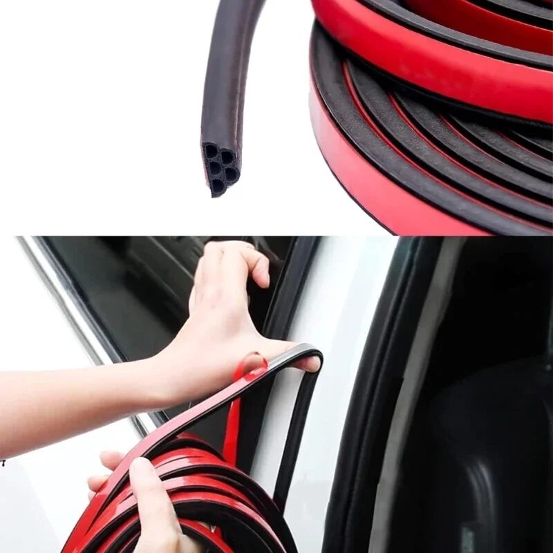 

5m/10m/16m/20m Double Layer Trunk Sealer Noise Insulation Weather Stripping Dustproof Car Door Seal 5 Hole