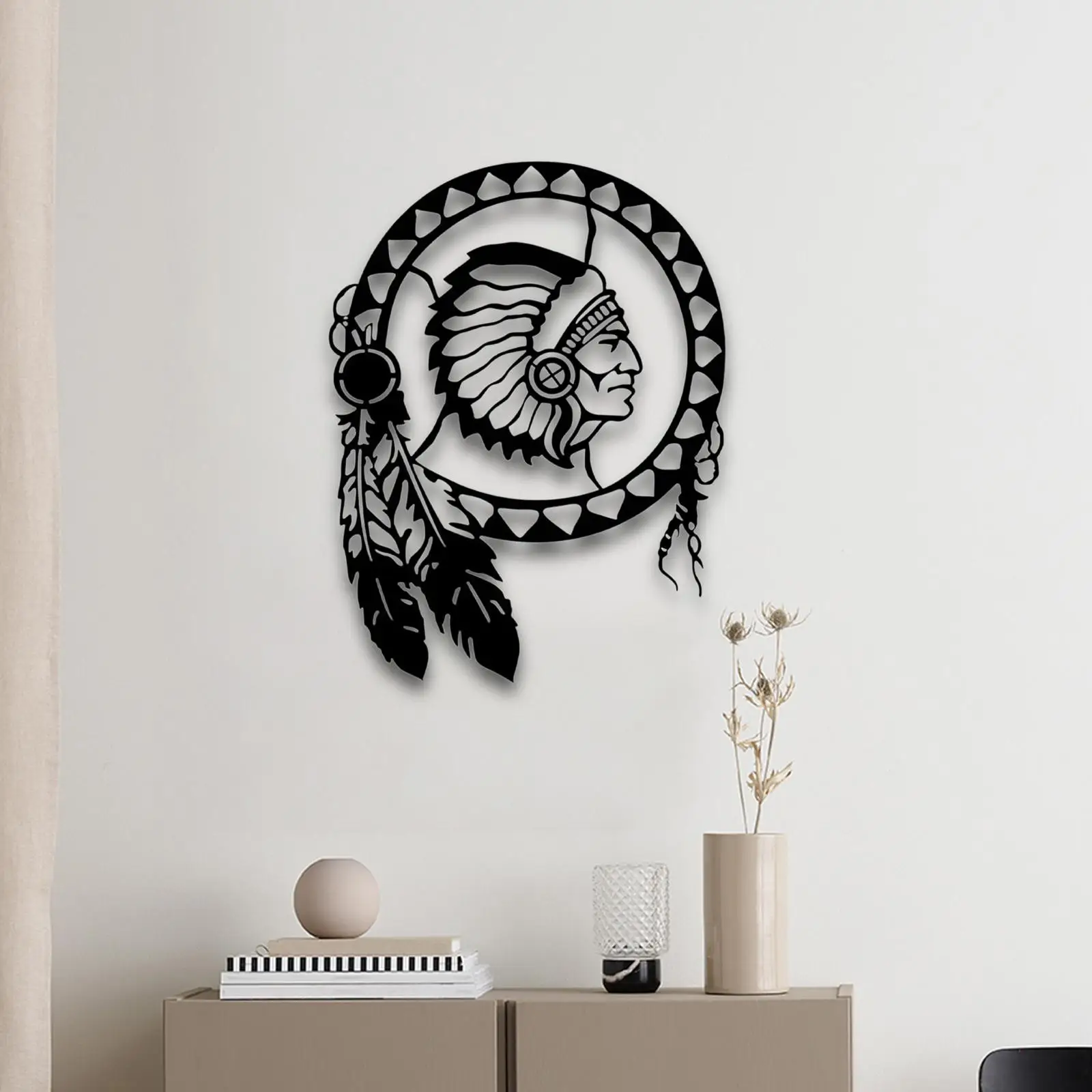 Chief Wall Hanging Ornament Black Decoration Gift Collectible Wall Art Chief