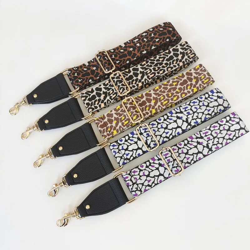 New Thickened Leopard Print Webbing Women's Bag Single Shoulder Crossbody Adjustable Wide Strap Decompression Strap Accessories