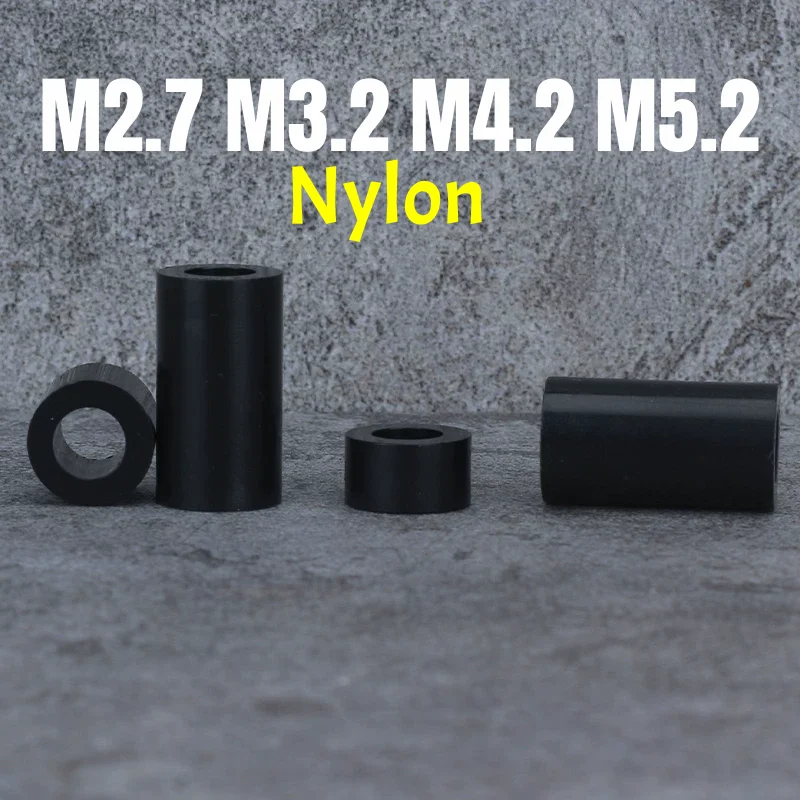 M2.7 M3.2 M4.2 M5.2 Black Non-Threaded Hollowed Nylon Spacer Round Standoff Washers High-temperature And Wear-resistant
