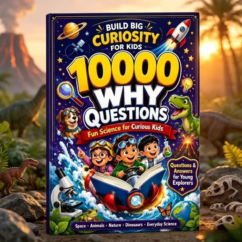 Kids 10000 Why Questions Educational Book, Science Q&A Encyclopedia, Space Dinosaur Nature Animal Learning Book for Children