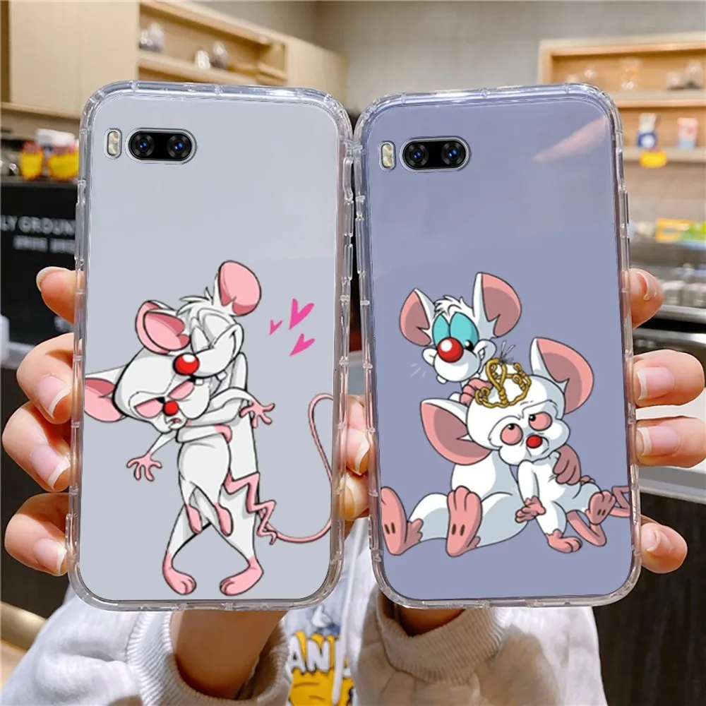 P-Pinky Mouse And The B-Brain Phone Case For Huawei Mate P10 P20 P30 P40 P50 Smart Z Honor 50 60 70 Pro Lite Transparent Case