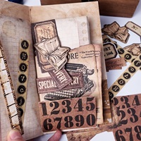 JIANQI 45pcs/pack Vintage DIY Scrapbooking Pack Collage Junk Journal Decor Materials Paper Card Memo Bag Combo Kit Stationery
