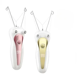 Mini Electric Cotton Thread Epilator For Women USB Rechargeable Female Facial Body Leg Mini Hair Remover Depilation LCD Display