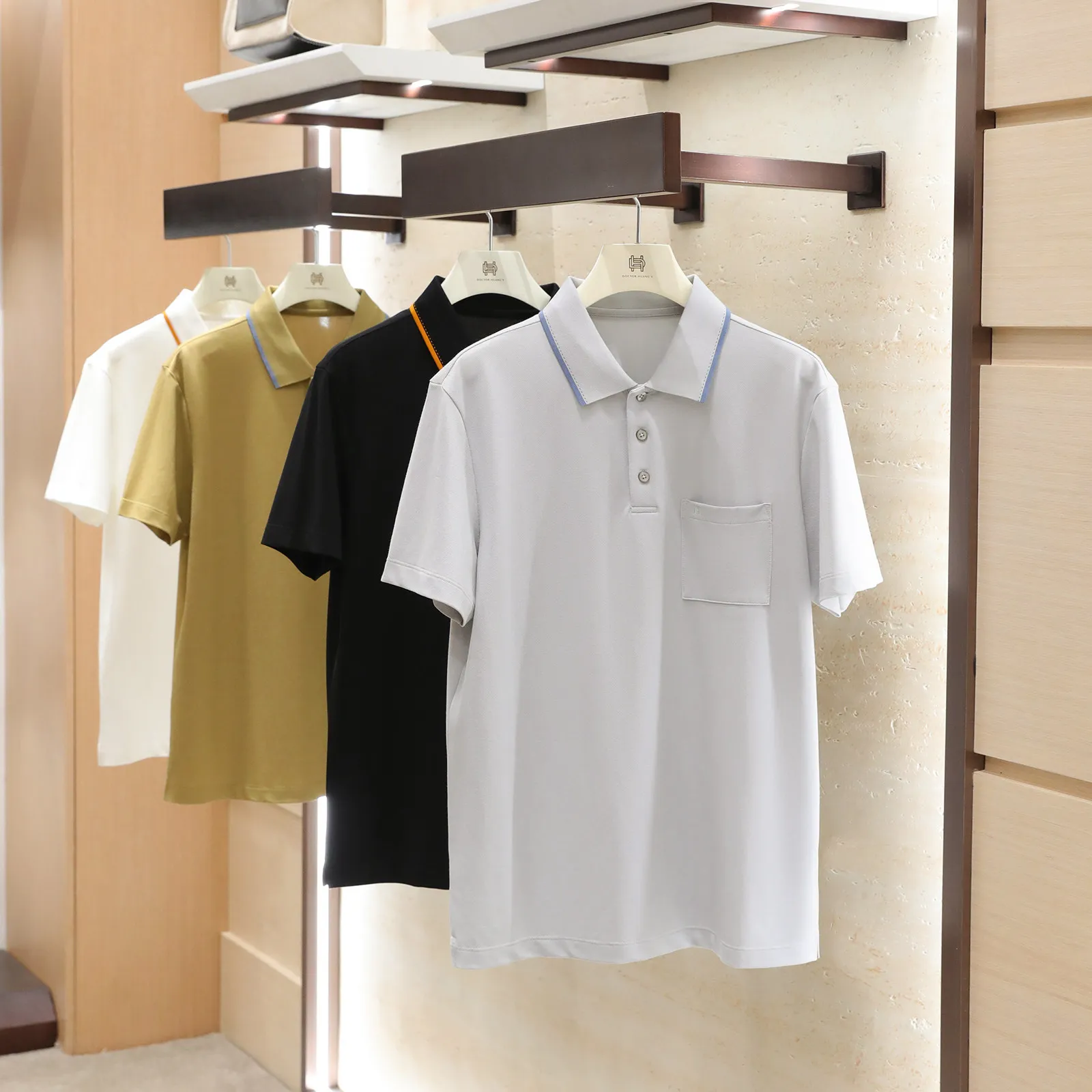 2026 summer new old money style men's high-end simple mulberry silk cool short-sleeved POLO shirt