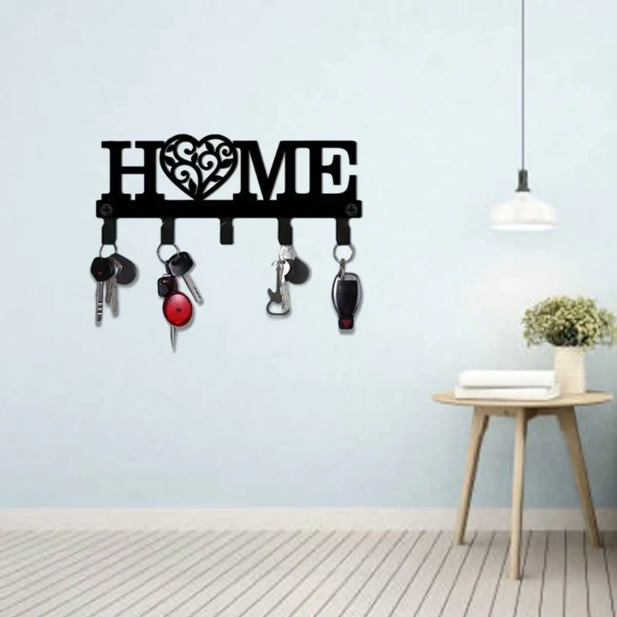 Multi-function Wall Mount Key Hook Rack Easy Install Home Storage Organizer for Key Coat Hat Bag view 5