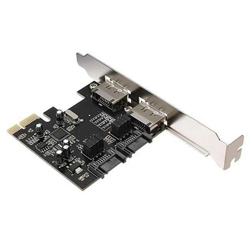 SATA Riser Karte PCI-E zu ESATA + SATA 3.0 6G Festplatten-Erweiterungskarte PCIe zu SATA/ESATA3.0 Adapterkarte