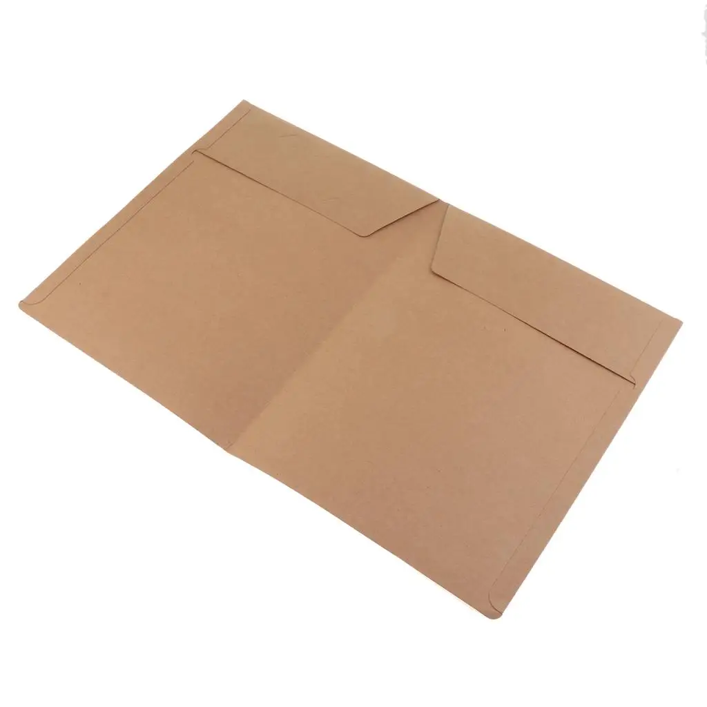 2-4pack Kraft Paper File Pocket Folders Holders A4 Documents Organizers Office