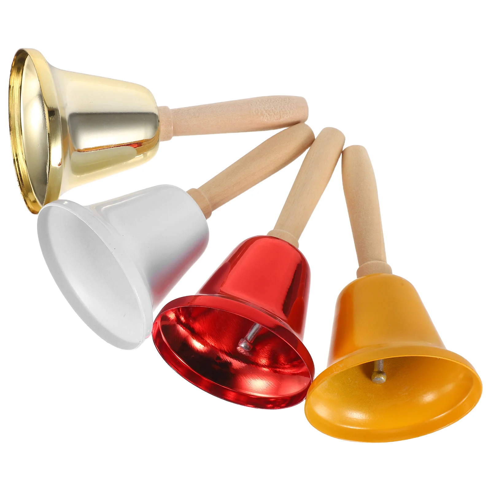 

4Pcs Handheld Ringing Bell Ergonomic Metal Handle Call Bell for Seniors Adults Training Indoor Outdoor Use