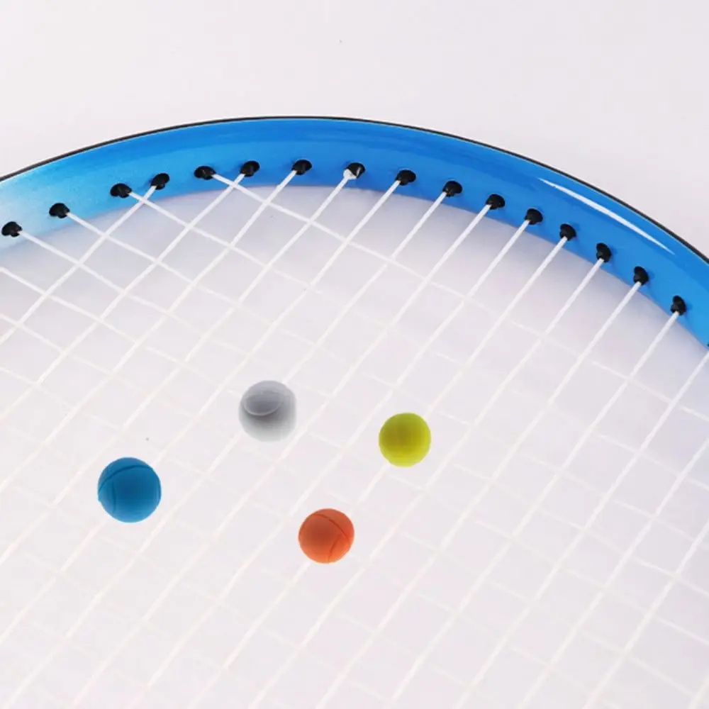 Tennis Shape Tennis Racket Damper Strings Dampers Silicone Vibration Dampeners Cute Anti-Vibration Tennis Shock Absorber