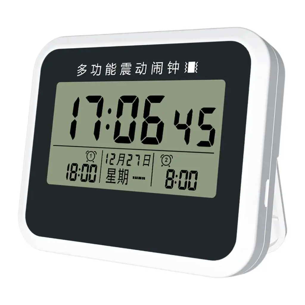 

Электронные настольные цифровые часы с большими цифрами, бесшумным вибро-будильником для прикроватной тумбочки, офиса, кабинета