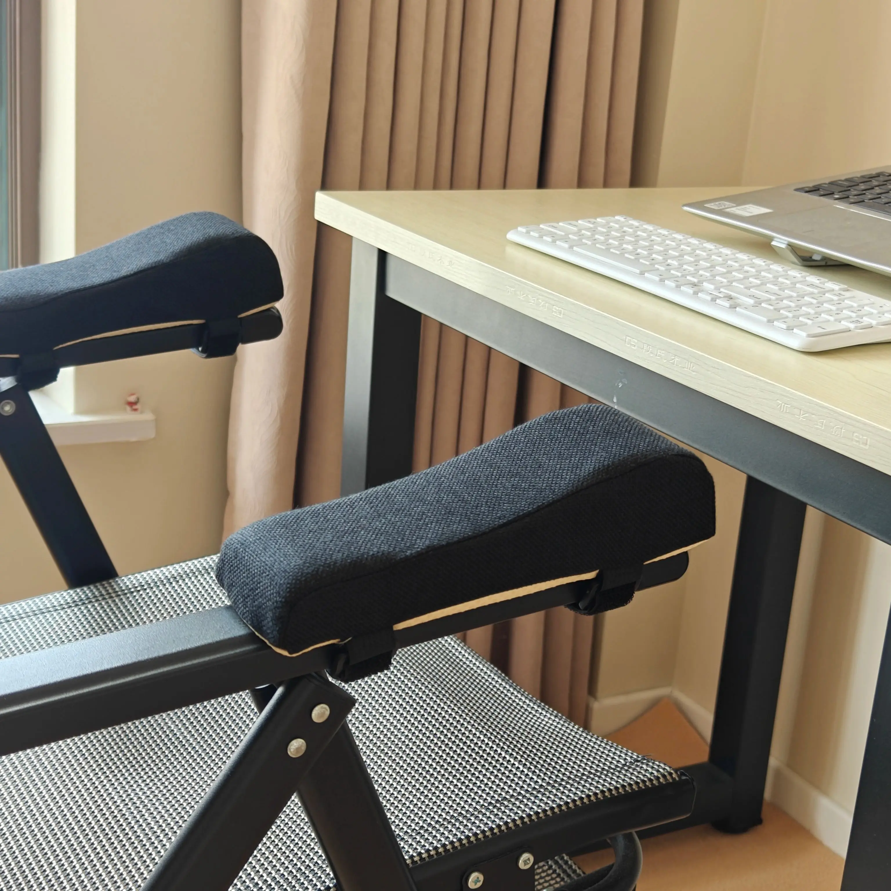 Office Chair Armrest Support Cushion, Elbow Pad with Non-slip Strap, Washable Linen Cover, Comfort Arm Rest Pillow for Chair