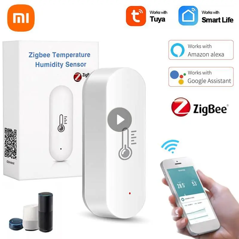 Умный датчик температуры и влажности Xiaomi ZigBee, Wi-Fi сенсор для умного дома, работает от аккумулятора, работает с Alexa Google Home